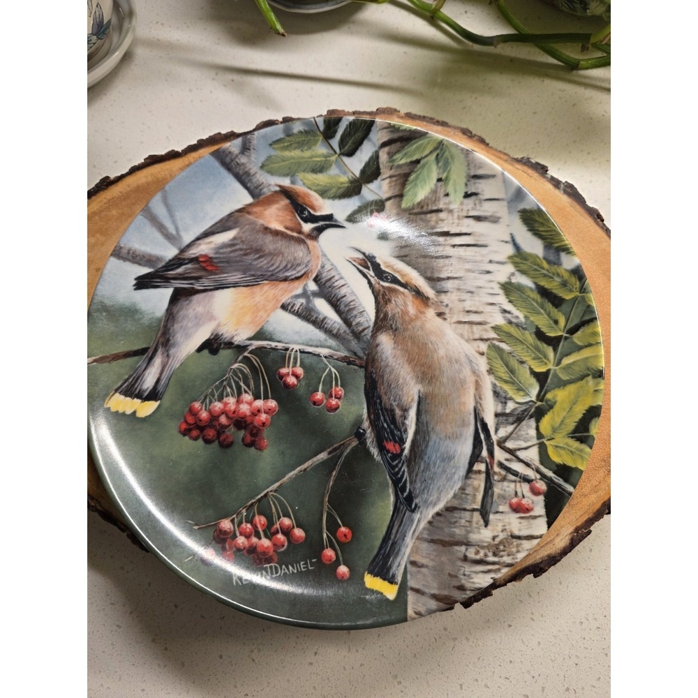 VTG The‎ Cedar Waxwing by Kevin Daniel - 1987 Knowles Collector's Plate, 8"